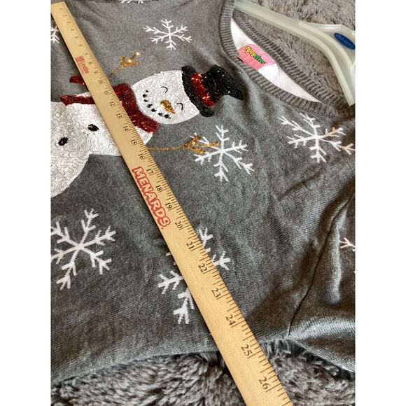 Tipsy Elves Women Sequined Snow Day Ugly Christmas Pullover Sweater Gray Size XL - Picture 9 of 12